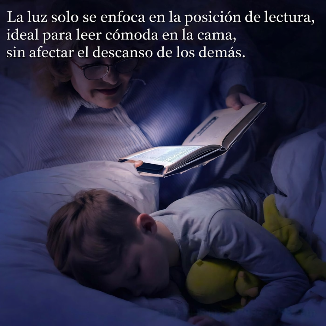 Lumora  Luz LED plana para lectura clara y sin fatiga visual.